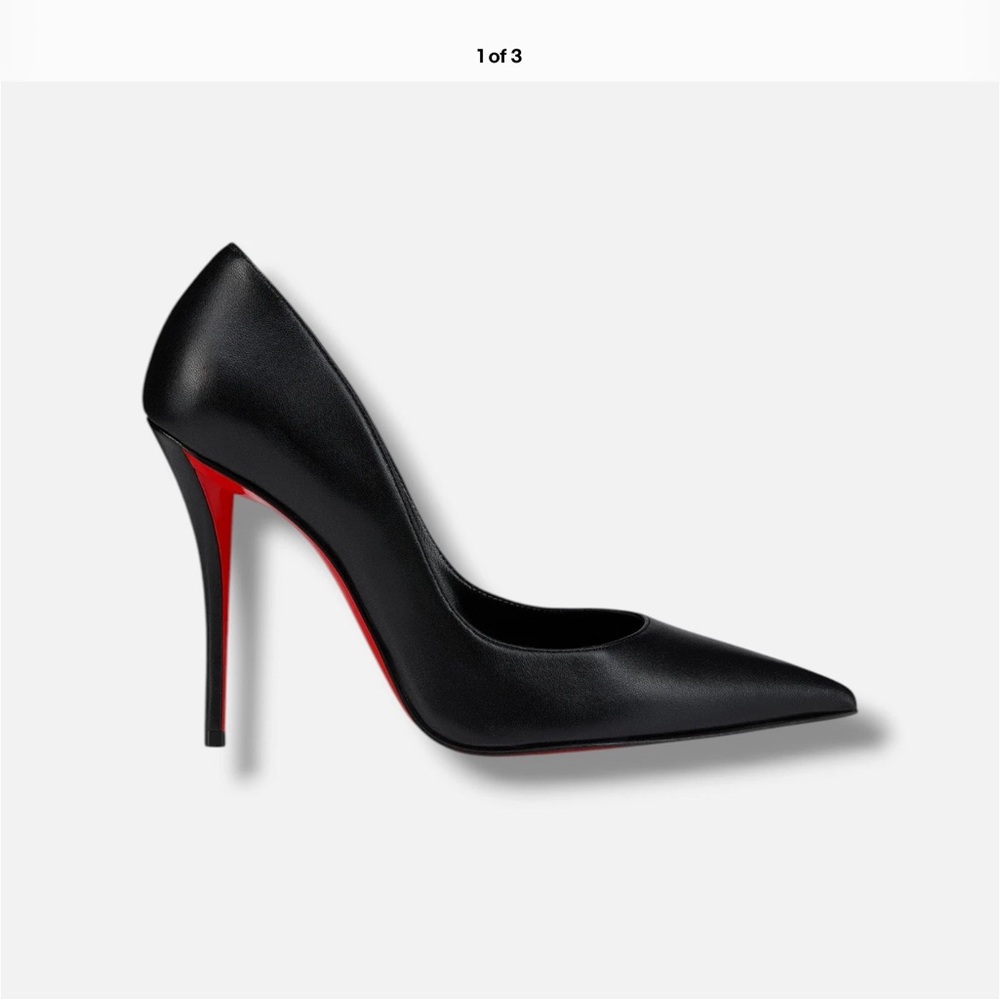 Christian Louboutin Black Pointed-Toe Stiletto with Red Sole EUR 38